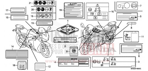 CAUTION LABEL CBR1000RAG de 2016